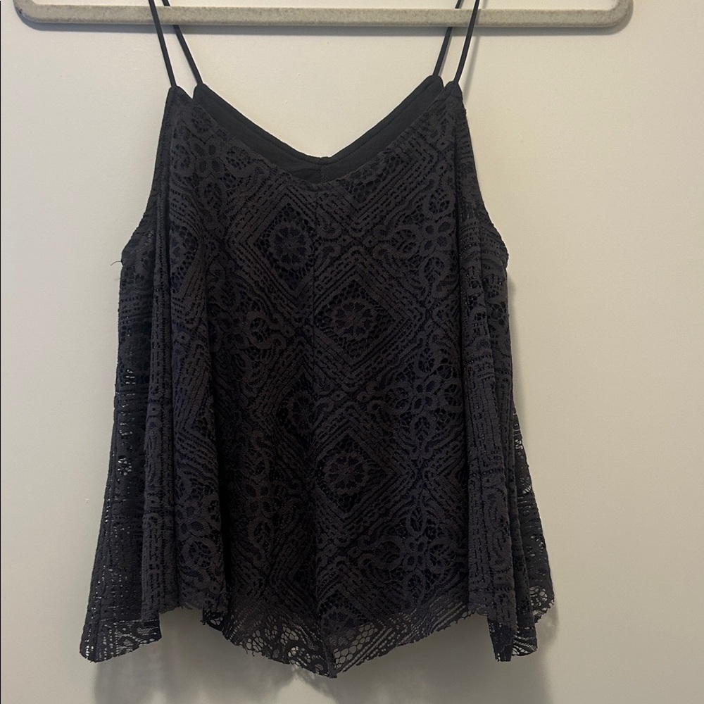 American Eagle Gray Lace Tank Top